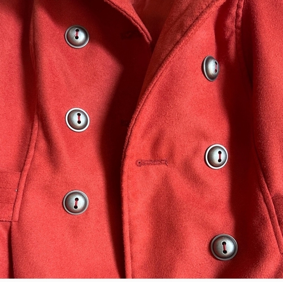 Celebrity Pink Women's Double-Breasted Red Pea Coat - Picture 7 of 16